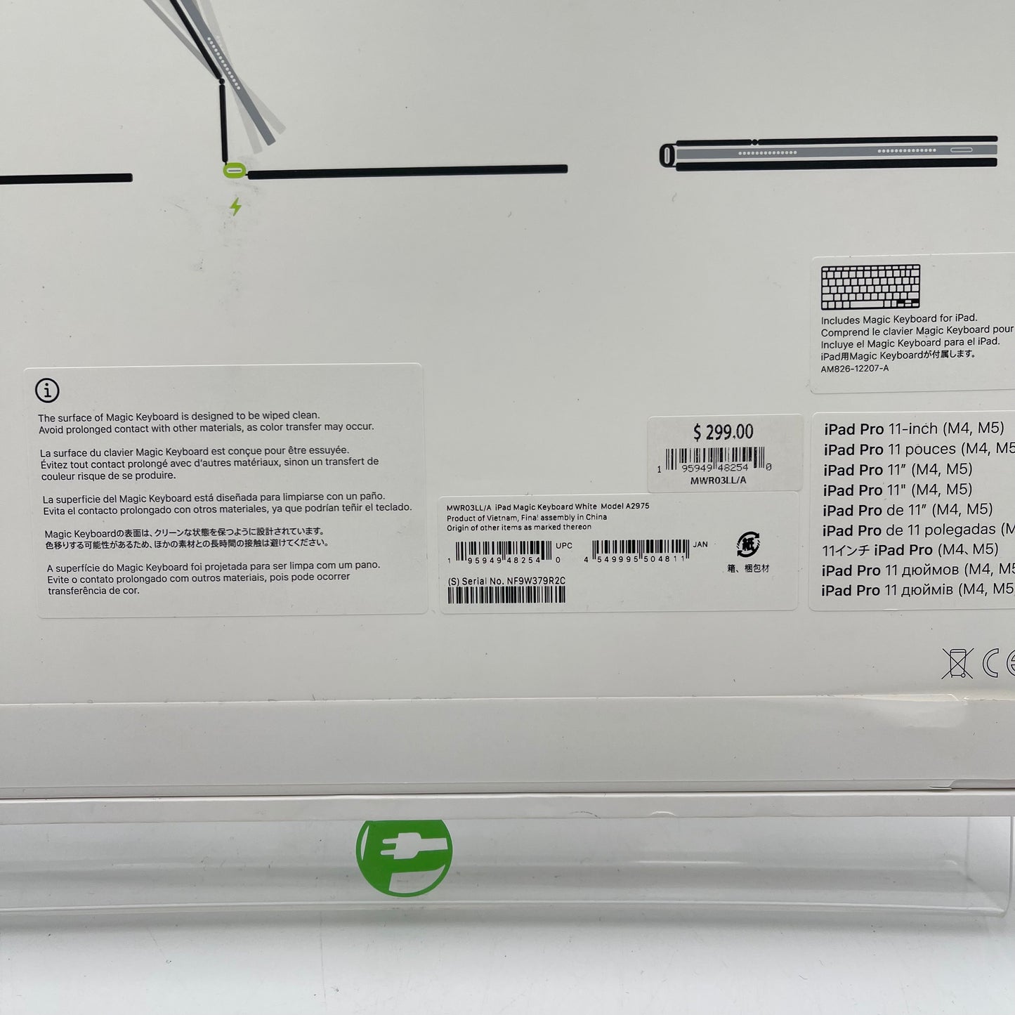 New Apple Magic Keyboard for iPad Pro 11" Keyboard Folio Case White MWR03LL/A