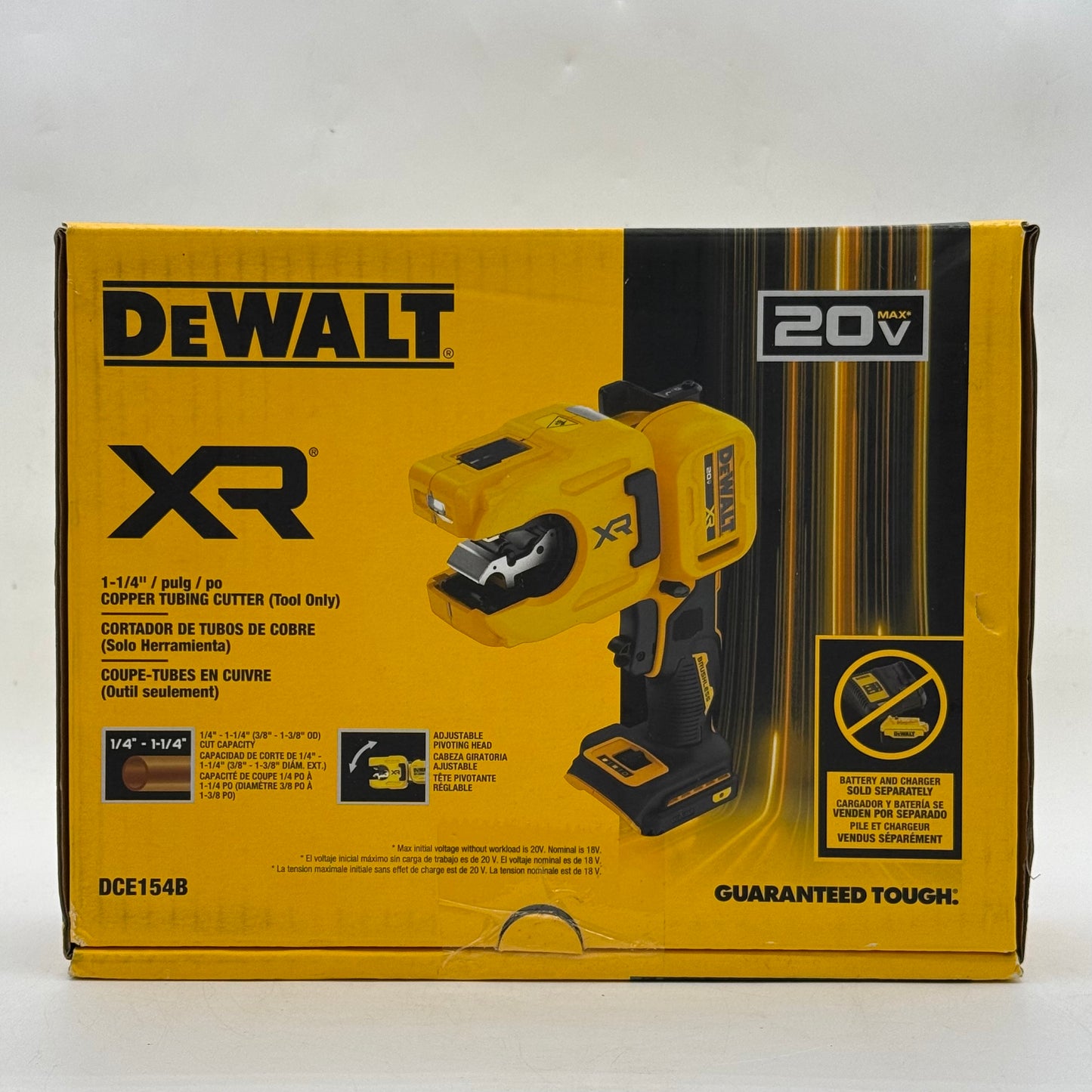 New DeWalt DCE154B 20V MAX 1-1/4" Copper Tubing Cutter
