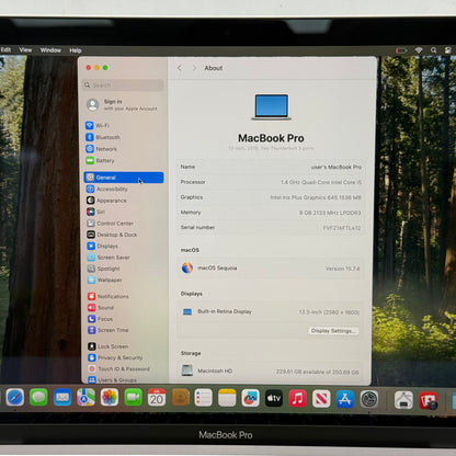 2019 Apple MacBook Pro 13.3" i5 1.4GHz 8GB RAM 256GB SSD Silver A2159