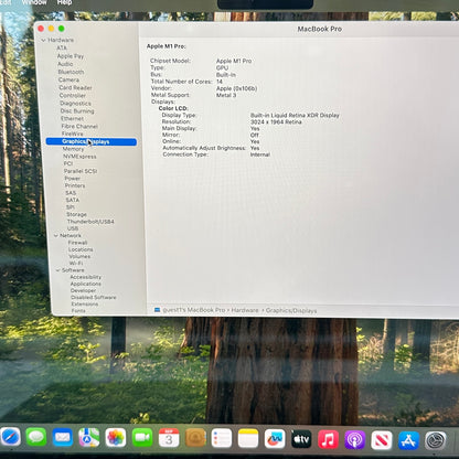 2021 Apple MacBook Pro 14" M1 Pro 14C GPU 3.2GHz 16GB RAM 512GB SSD A2442