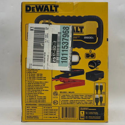 New DeWalt DXAEL25 Lithium Jump Starter With USB Power Bank
