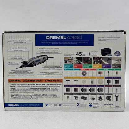 New Dremel 4300 Corded Premium Rotary Tool Kit
