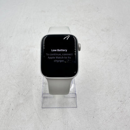 Unlocked Apple Watch SE 2nd Gen 44MM Silver Aluminum White Sport Band MNU63LL/A