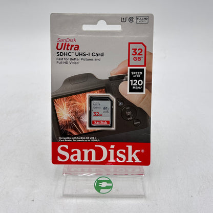 New SanDisk Ultra 32GB 120MB/s SDHC Card FHD SDSDUN4-032G-GN6IN