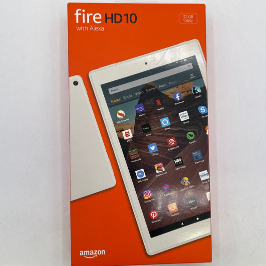 New WiFi Only Amazon Fire HD 10 9th Gen 32GB White HD10-WHITE