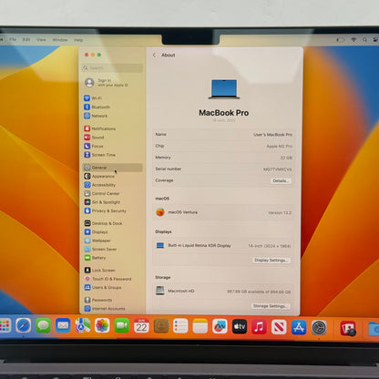 2023 Apple MacBook Pro 14" M2 Pro 19C GPU 3.5GHz 32GB RAM 1TB SSD A2779