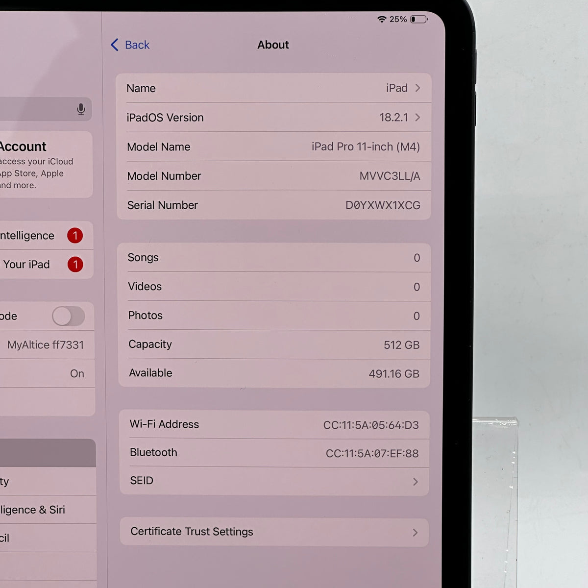 WiFi Only Apple iPad Pro 11" M4 512GB Space Black MVVC3LL/A