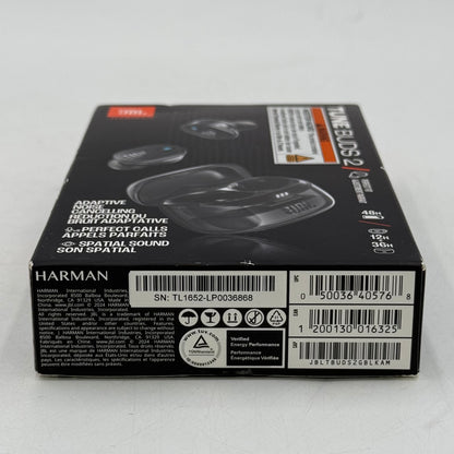 New JBL Tune Buds 2 In-Ear Wireless Headphones Black JBLTBUDS2GBLKAM