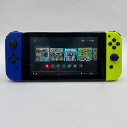 Nintendo Switch v1 Console Gaming System HAC-001 Blue/Neon Yellow