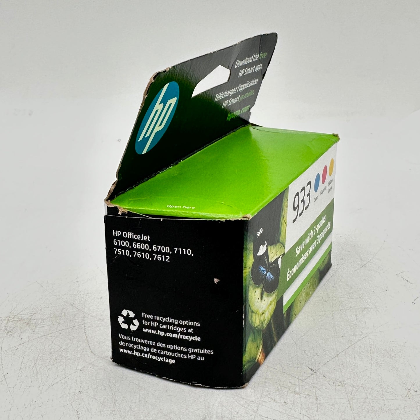 New HP 933 3-Pack N9H56FN Tri-color Ink Cartridge