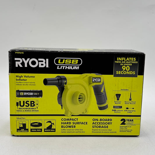 New Ryobi FVIF61K 4V High Volume Inflator
