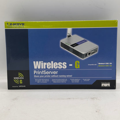 New Linksys Compact Wireless - G PrinterServer  wps54g