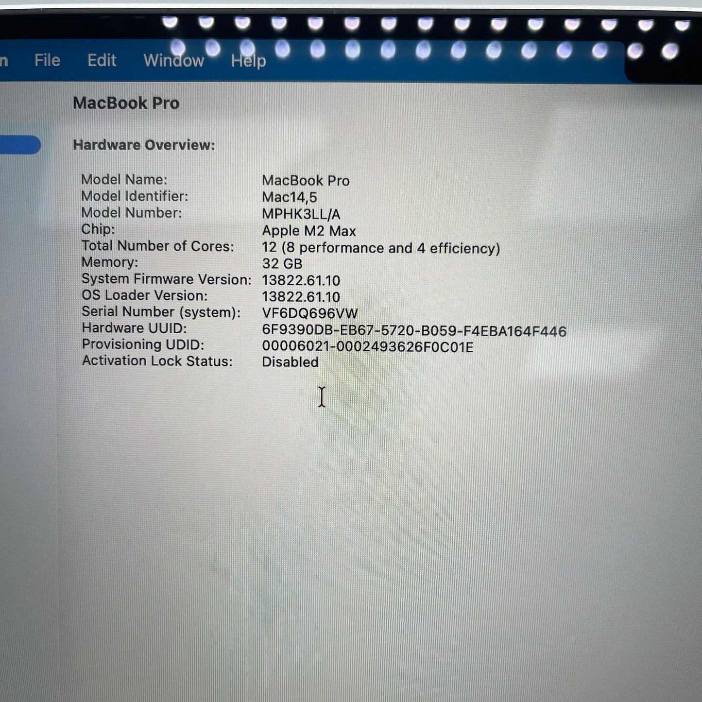 2023 Apple MacBook Pro 14" M2 Max 30C GPU 3.5GHz 32GB RAM 1TB SSD A2779 Read