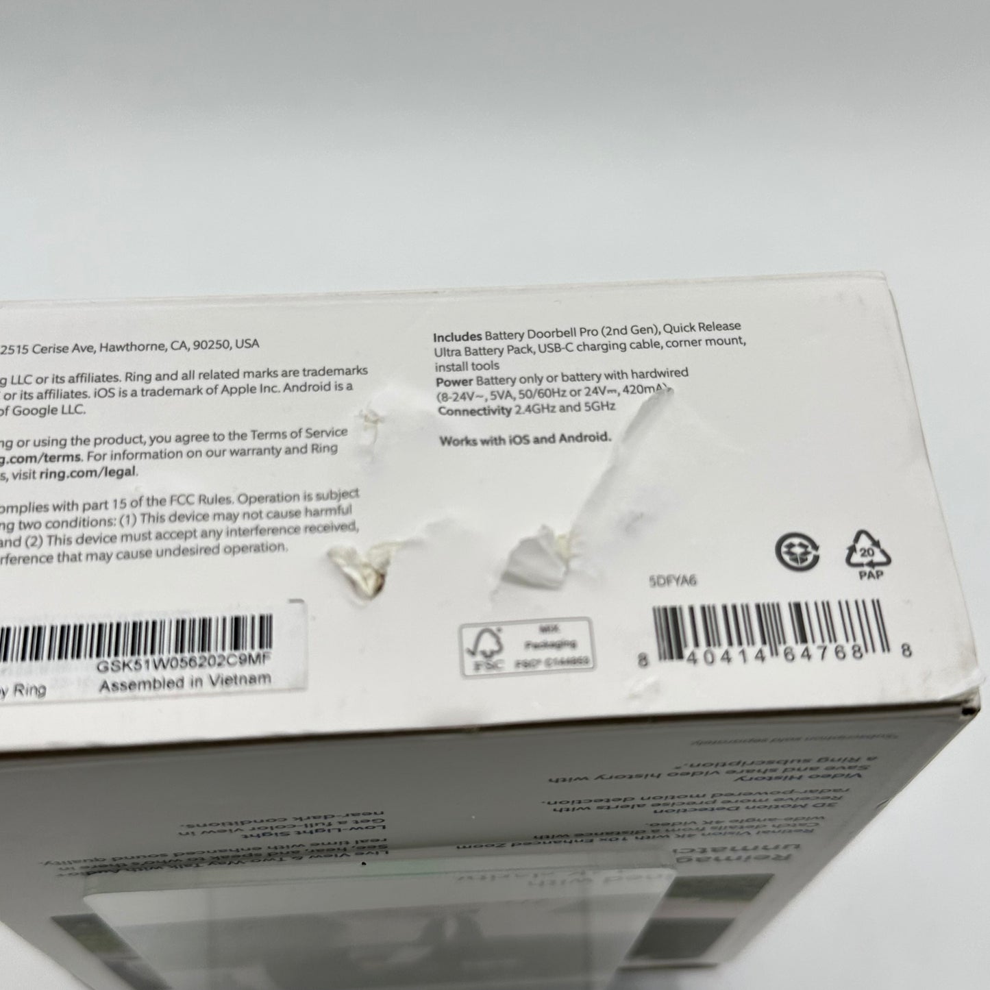 New Ring Battery Doorbell Pro 5DFYA6 Deep Silver