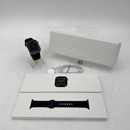 Unlocked Apple Watch Series 11 46MM Gold Titanium Black Sport Band MFC34LW/A