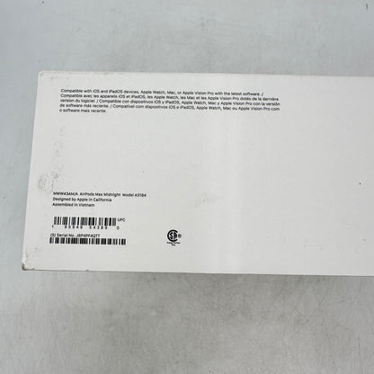 New Apple AirPods Max USB-C Wireless Over-Ear Headphones Midnight MWW43AM/A