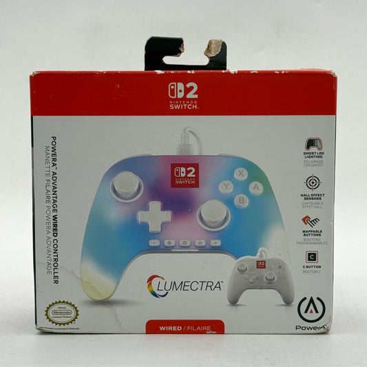 New PowerA Advantage Wired Controller White NSGP0524-01 Controller For Switch 2