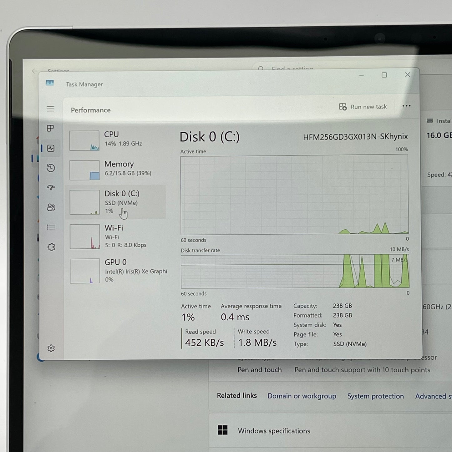 Microsoft Surface Pro 8 1983 13" i5-1145G7 2.6GHz 16GB RAM 256GB SSD