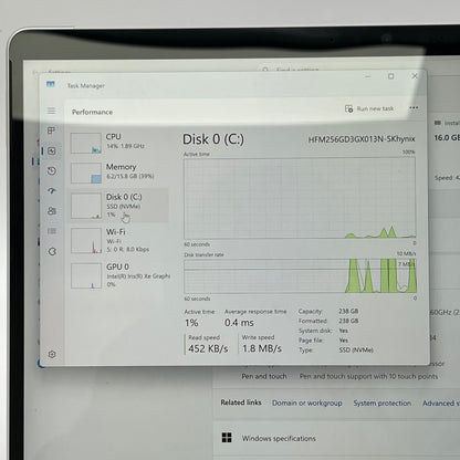 Microsoft Surface Pro 8 1983 13" i5-1145G7 2.6GHz 16GB RAM 256GB SSD
