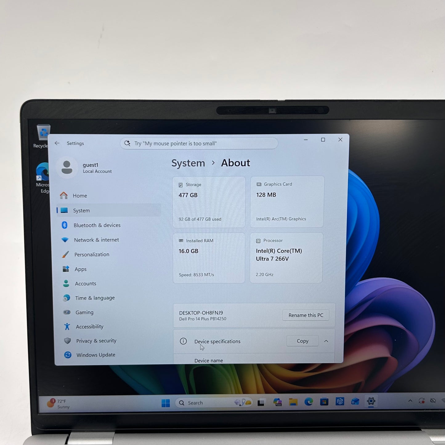 Dell Pro 14 Plus PB14250 14" Core Ultra 7 266V 2.2GHz 16GB RAM 512GB SSD