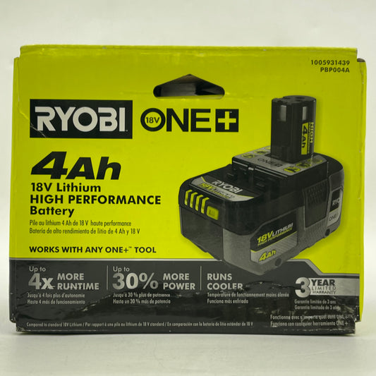 New Ryobi PBP004 18V 4Ah Lithium-Ion High Performance Battery