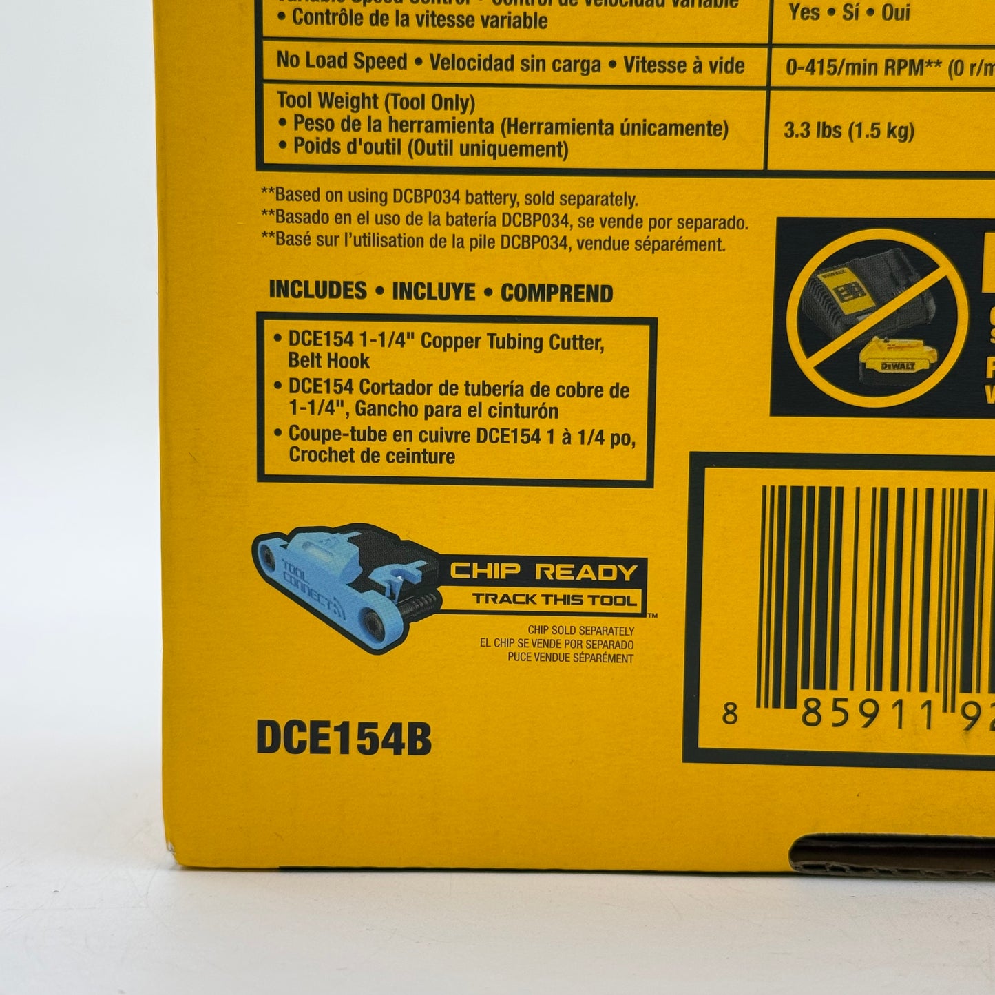 New DeWalt DCE154B 20V MAX 1-1/4" Copper Tubing Cutter