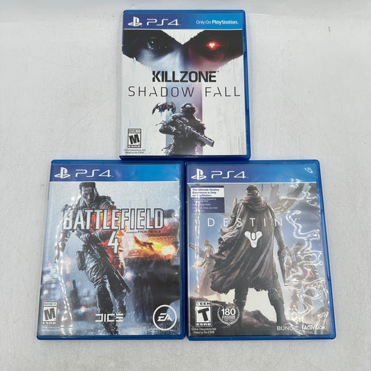 Lot of 3 Sony PlayStation 4 PS4 Games KillZone SF|Battlefield4|Destiny