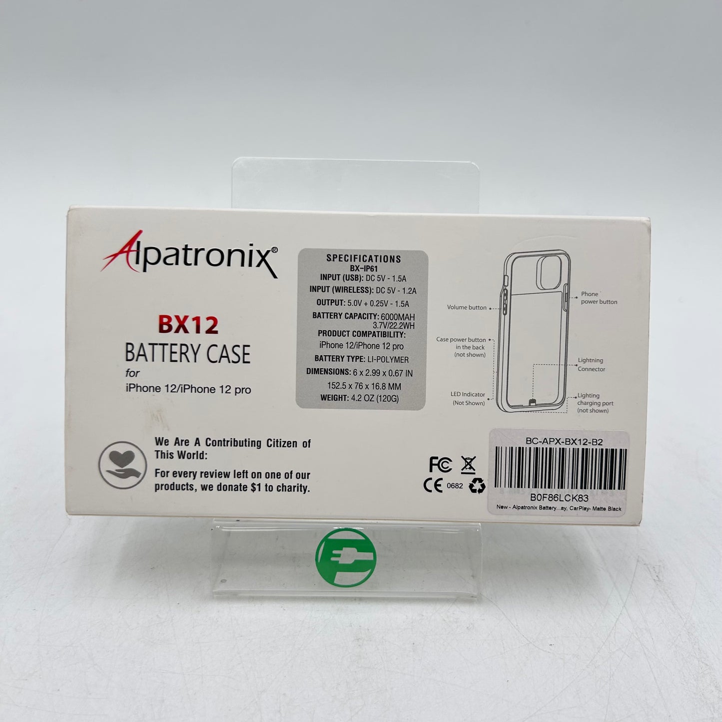 New Alpatronix BX12 Black Battery Case for iPhone 12,for iPhone 12 Pro 