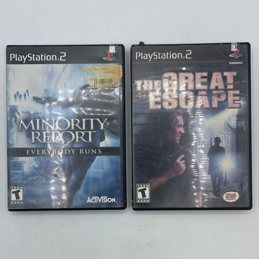 Lot of 2 Sony PlayStation 2 PS2 Games Minority Report |The Great Escape