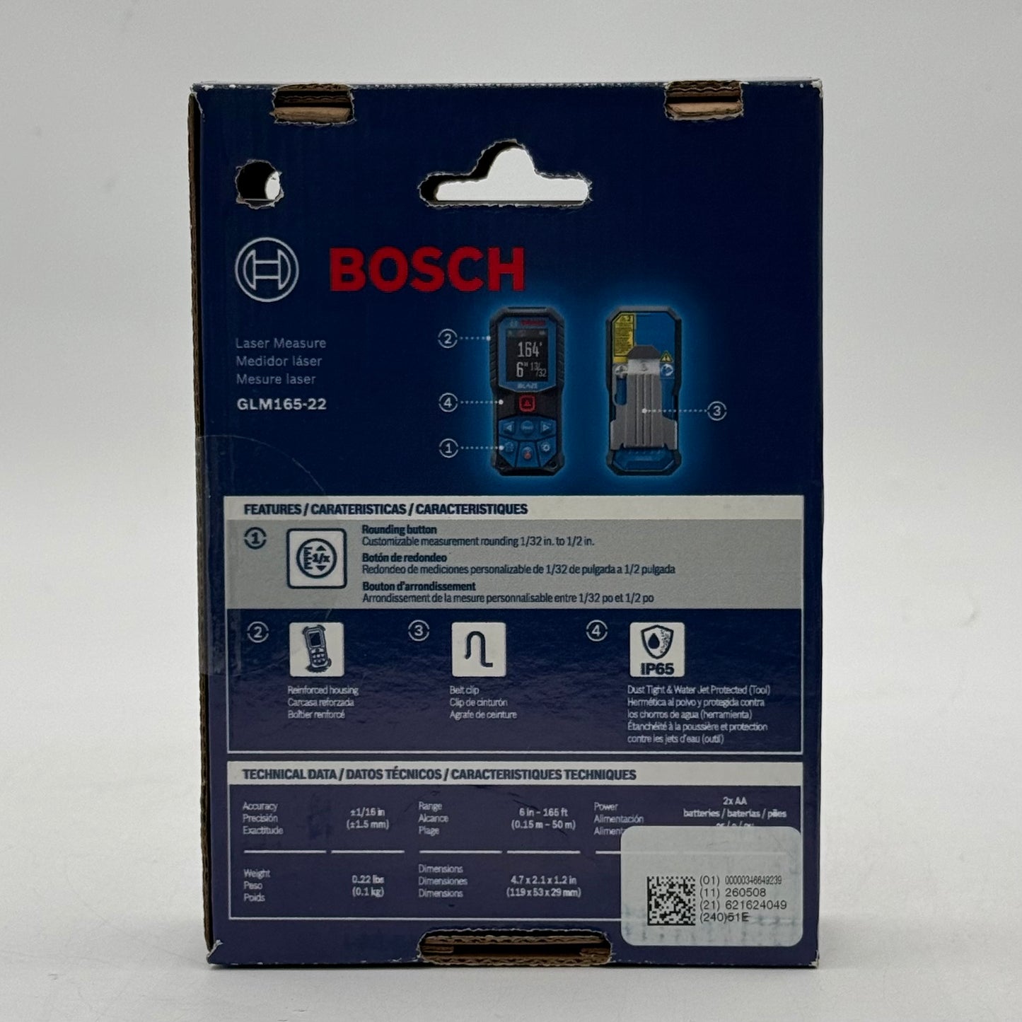 New Bosch GLM165-22 3V Blaze Laser Distance Measure