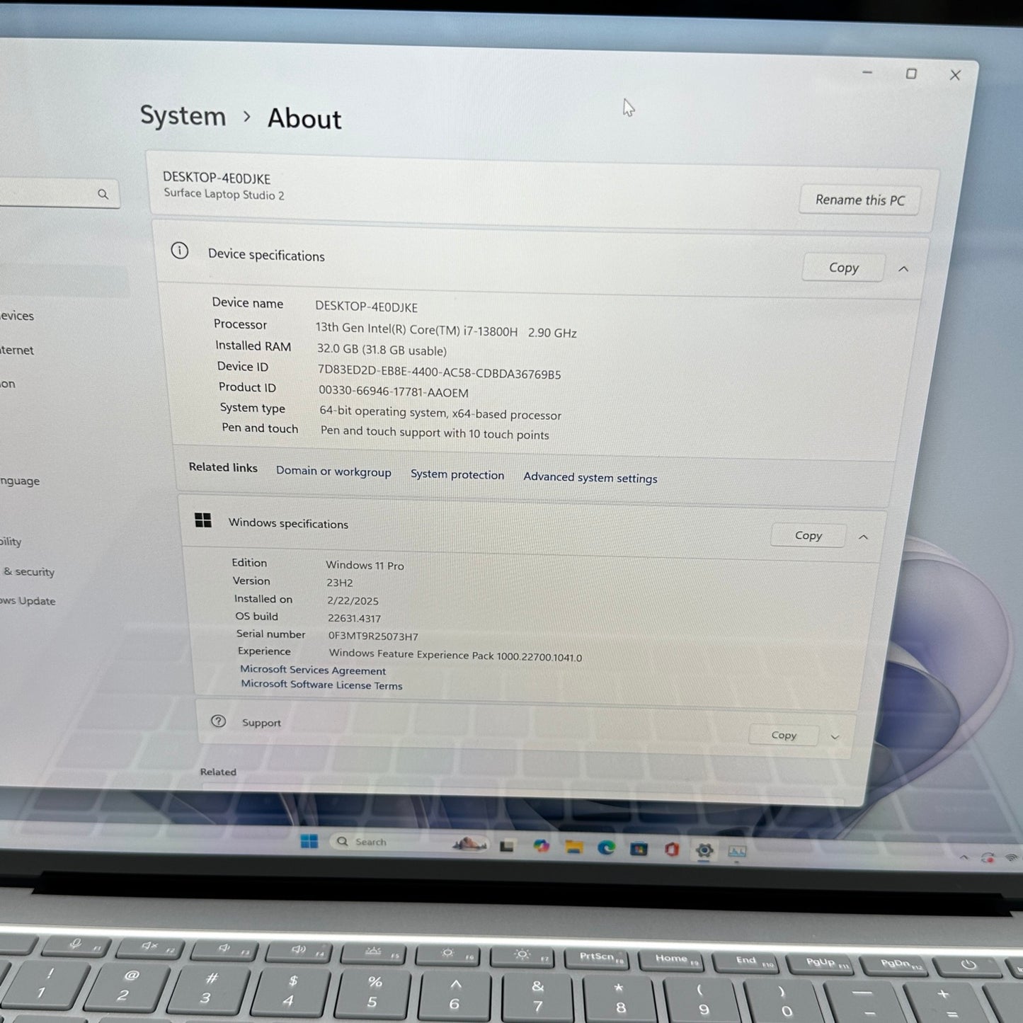 Microsoft Surface Laptop Studio 2 2029 14.4" i7-13800H 32GB RAM 1TB SSD RTX 4050