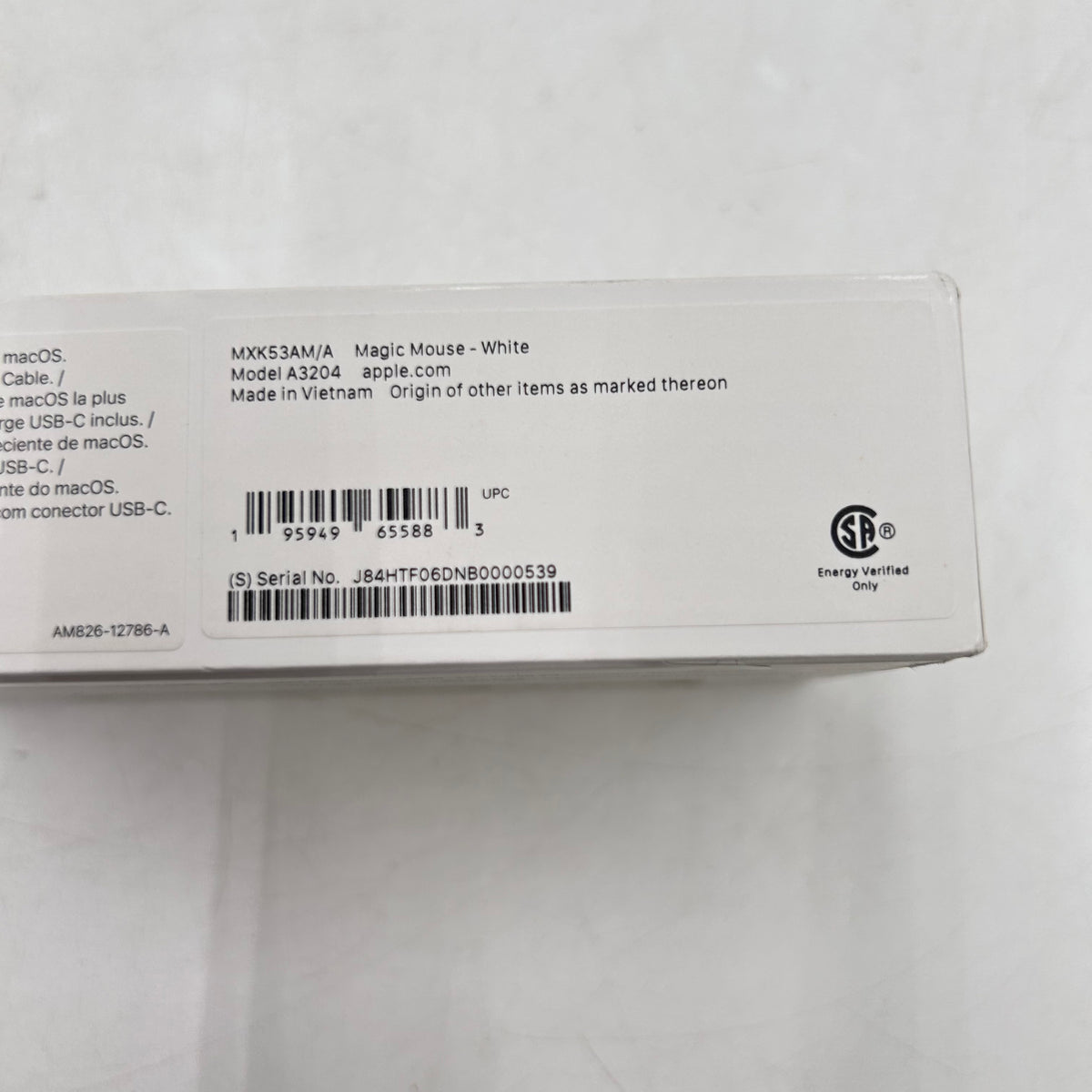 New Apple Magic Mouse A3204 White