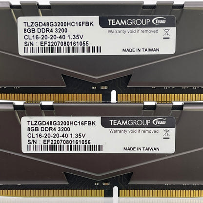 TeamGroup Vulcan Z 16GB (2x8GB) RAM DDR4 3200MHz TLZGD48G3200HC16FBK