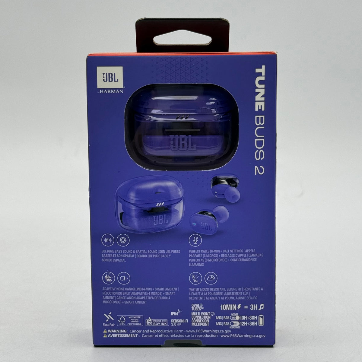 New JBL Tune Buds 2 In-Ear Wireless Headphones Ghost Purple JBLTBUDS2GMAEAM