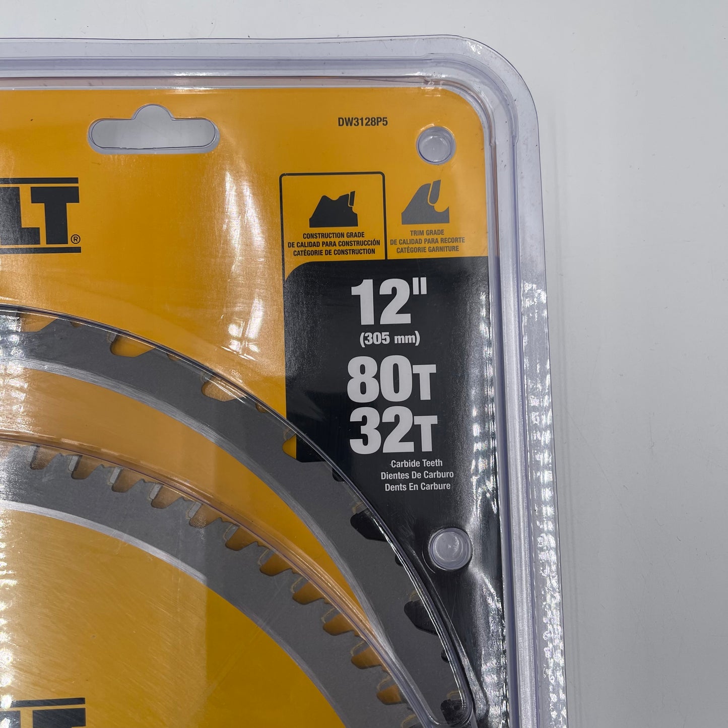 New DeWalt DW3128P5 Saw Blades Combo 12" 32 80 Tooth Fine Finish Carbide Miter
