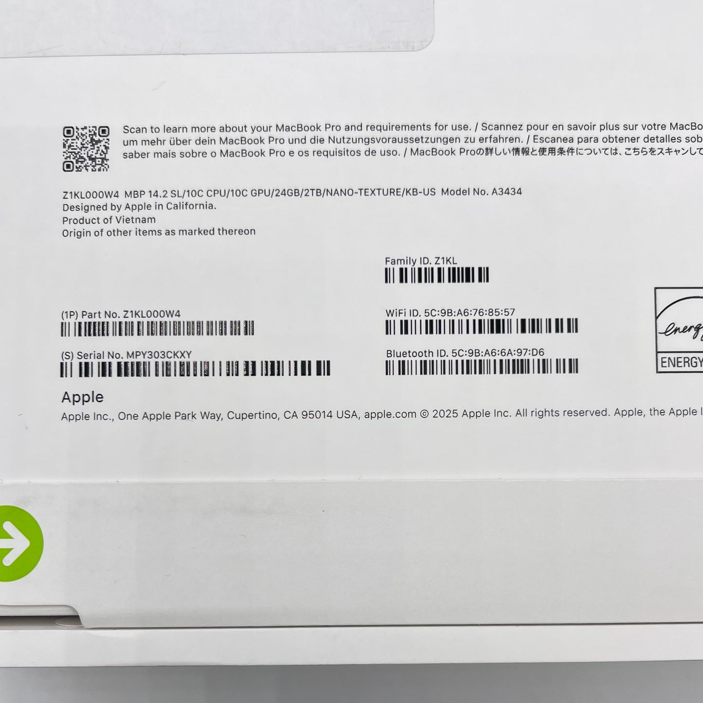 New 2025 Apple MacBook Pro 14" M5 10 Core 4.6GHz 24GB RAM 2TB SSD A3434