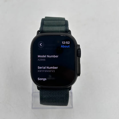 Unlocked Apple Watch Ultra 2 49MM Black Titanium Green Alpine Loop MX4R3LW/A