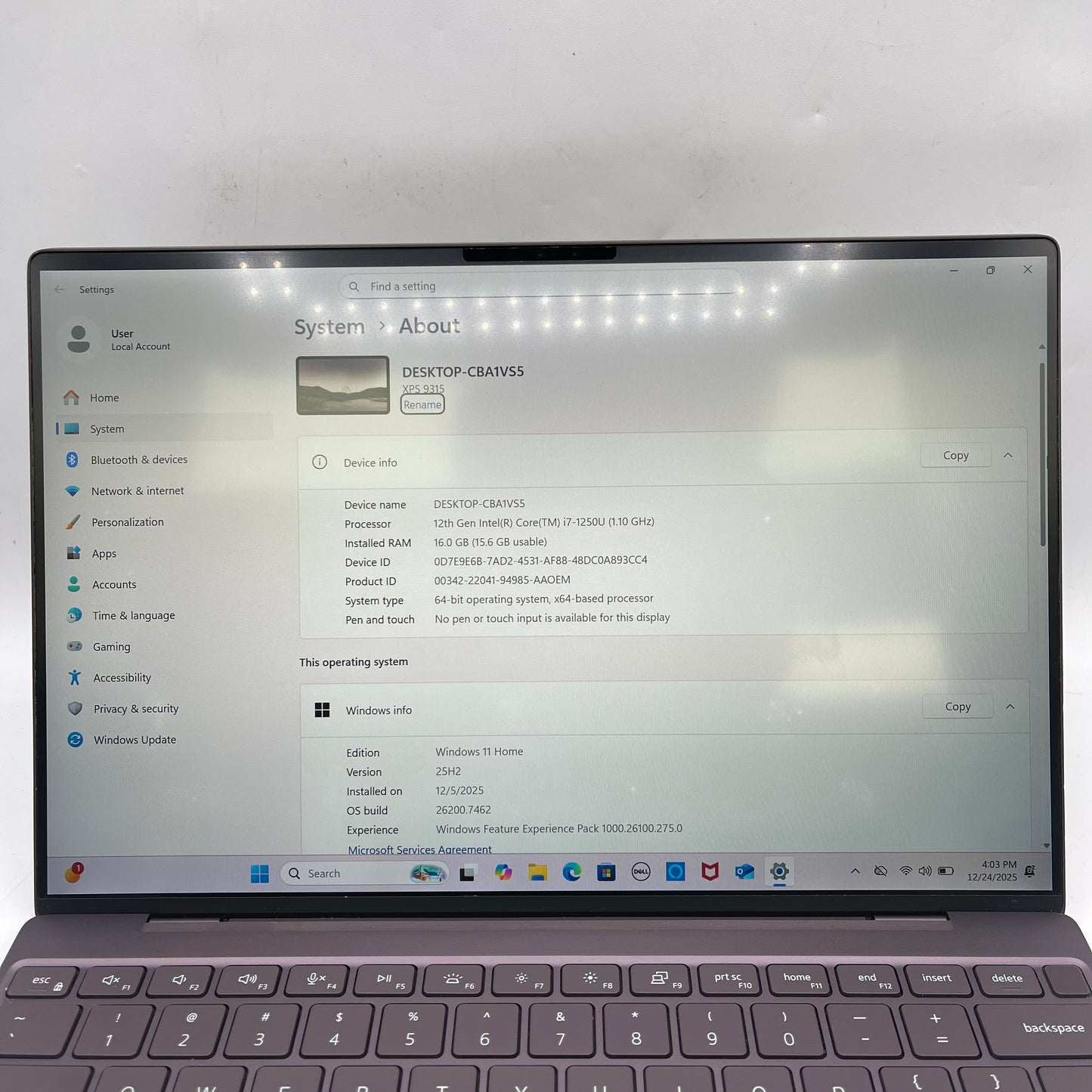 Dell XPS 9315 13.4" i7-1250U 1.1GHz 16GB RAM 512GB SSD