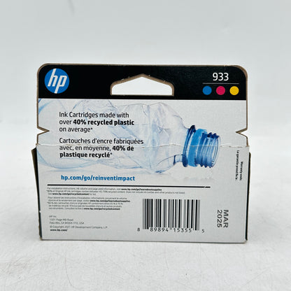 New HP 933 3-Pack N9H56FN Tri-color Ink Cartridge