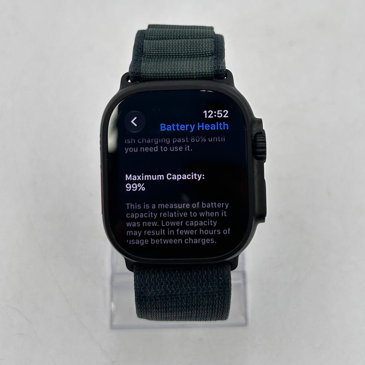 Unlocked Apple Watch Ultra 2 49MM Black Titanium Green Alpine Loop MX4R3LW/A