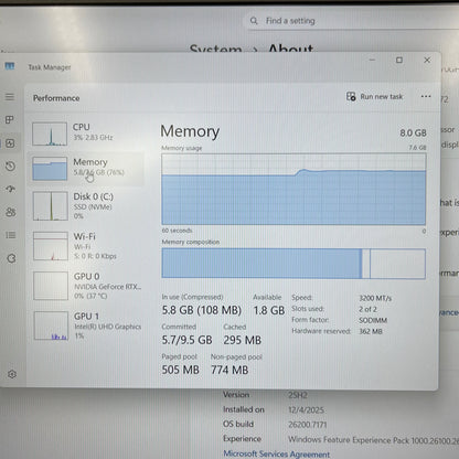 HP Victus 16-D0013DX 16.1 i5-11400H 2.7GHz 8GB RAM 256GB SSD GeForce RTX 3050