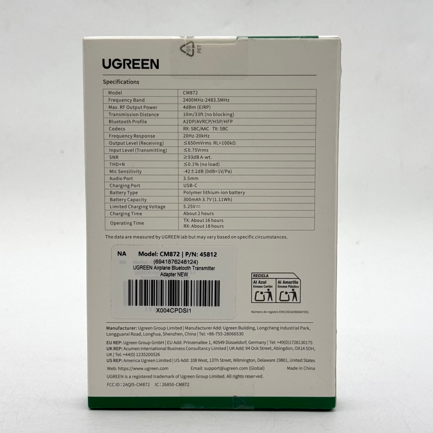 New Ugreen Bluetooth Audio Transmitter & Receiver CM872