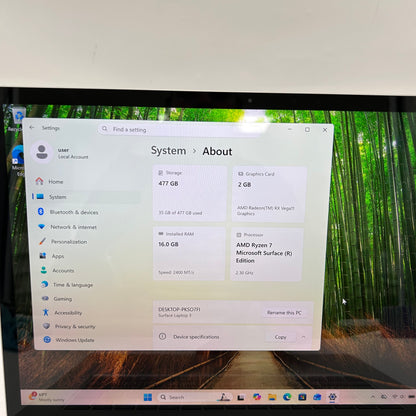 Microsoft Surface Laptop 3 15" Ryzen 7 3700U 2.3GHz 16GB RAM 512GB SSD 1873