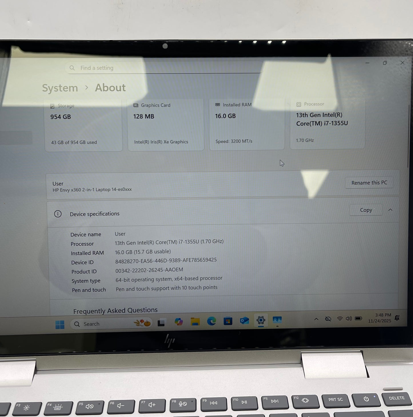 HP Envy x360 14-ES0033DX 14" i7-1355U 1.7GHz 16GB RAM 1TB SSD