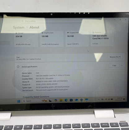 HP Envy x360 14-ES0033DX 14" i7-1355U 1.7GHz 16GB RAM 1TB SSD