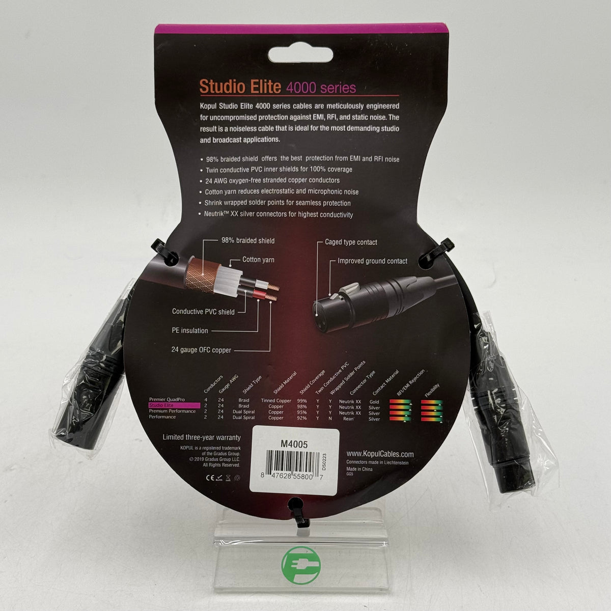New Kopul Studio Elite 4000 Series XLR M To F Audio Cable M4005 (5 ft.)