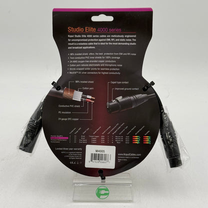 New Kopul Studio Elite 4000 Series XLR M To F Audio Cable M4005 (5 ft.)