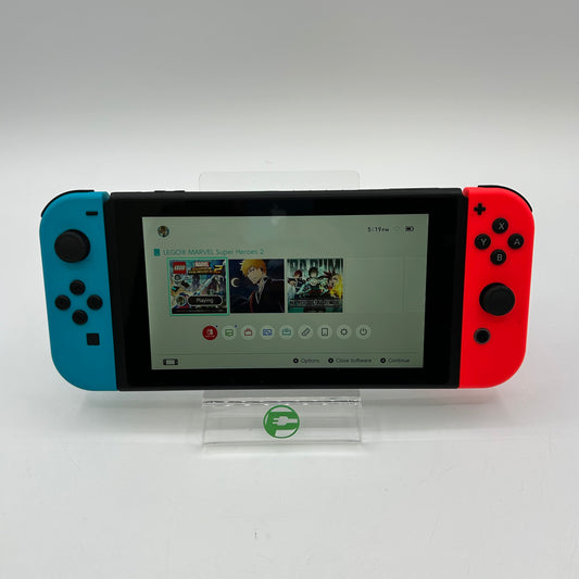 Nintendo Switch v1 Video Game Console HAC-001 Blue/Red W/ Carrying Case