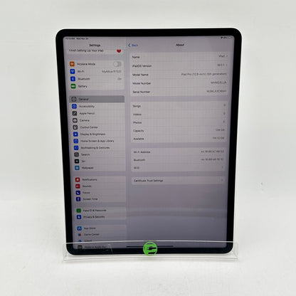 WiFi Only Apple iPad Pro 12.9" 5th Gen 128GB Silver MHNG3LL/A