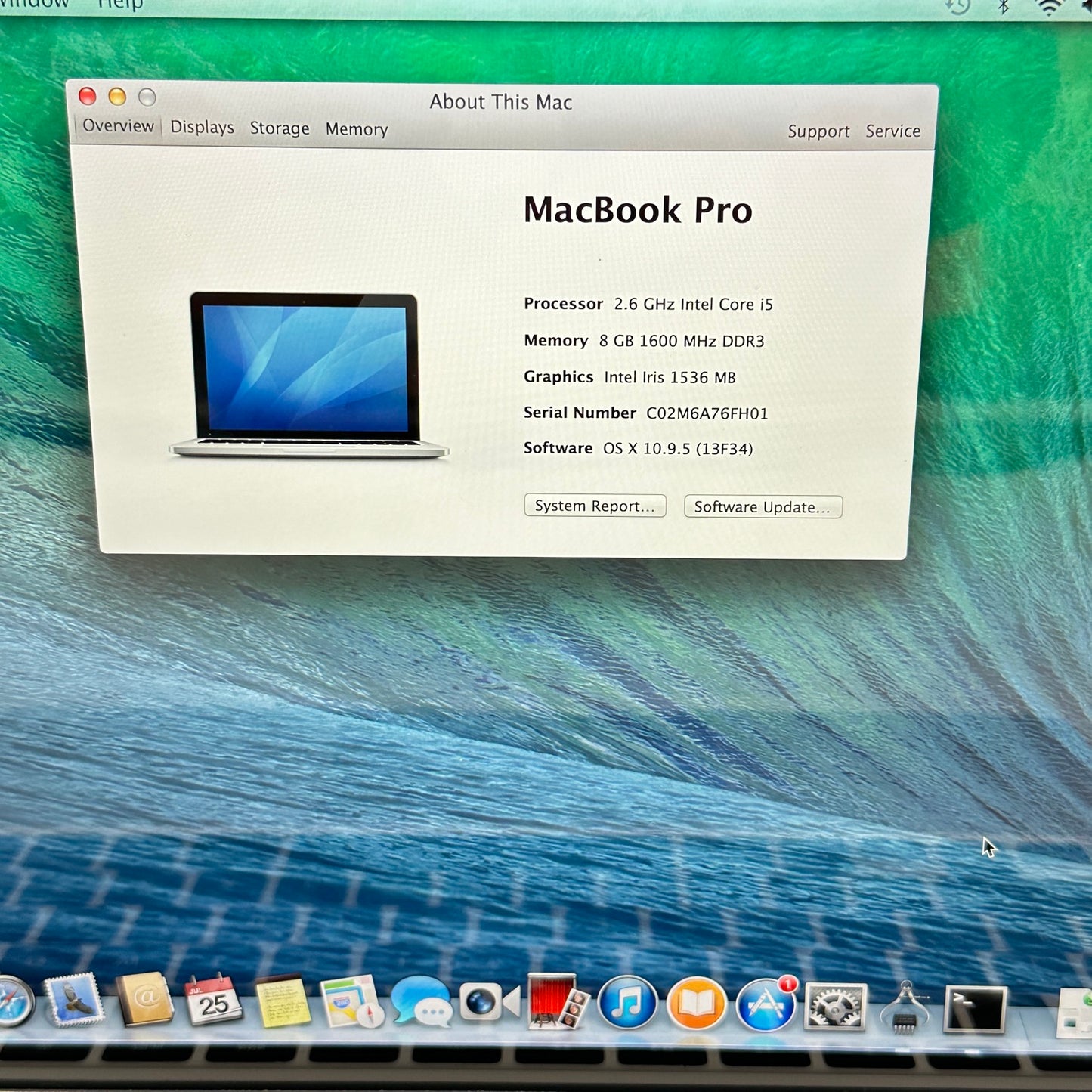 Late 2013 Apple MacBook Pro 13.3" i5 2.6GHz 8GB RAM 512GB SSD Silver A1502